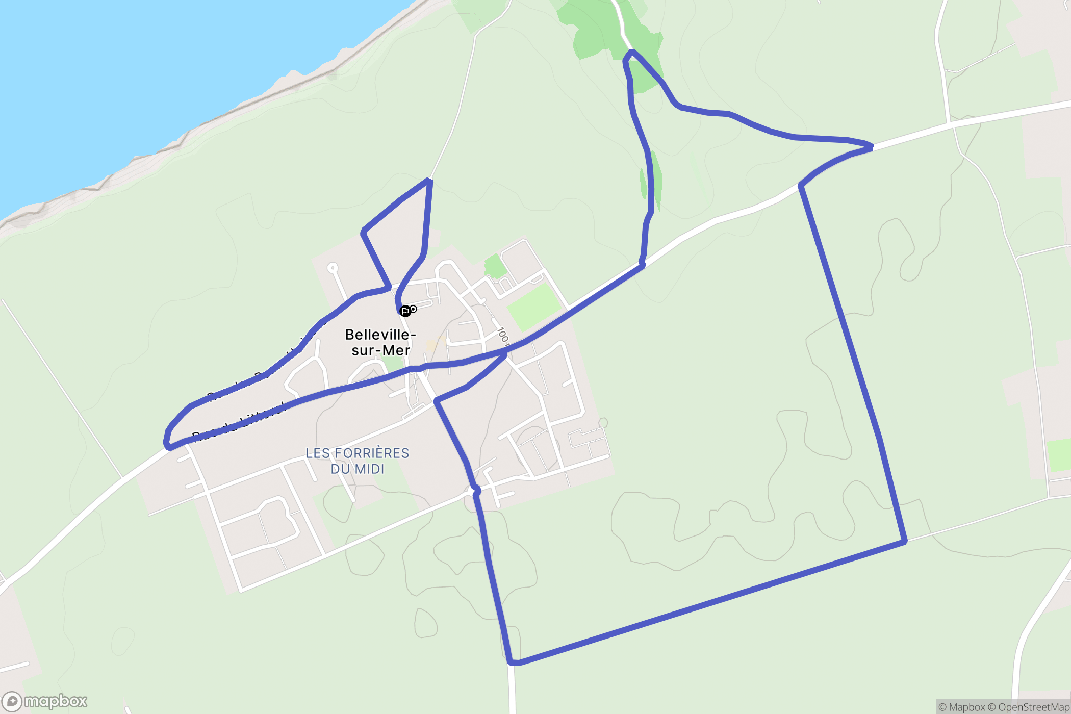 Petit-Caux : carte du parcours de randonnée - France