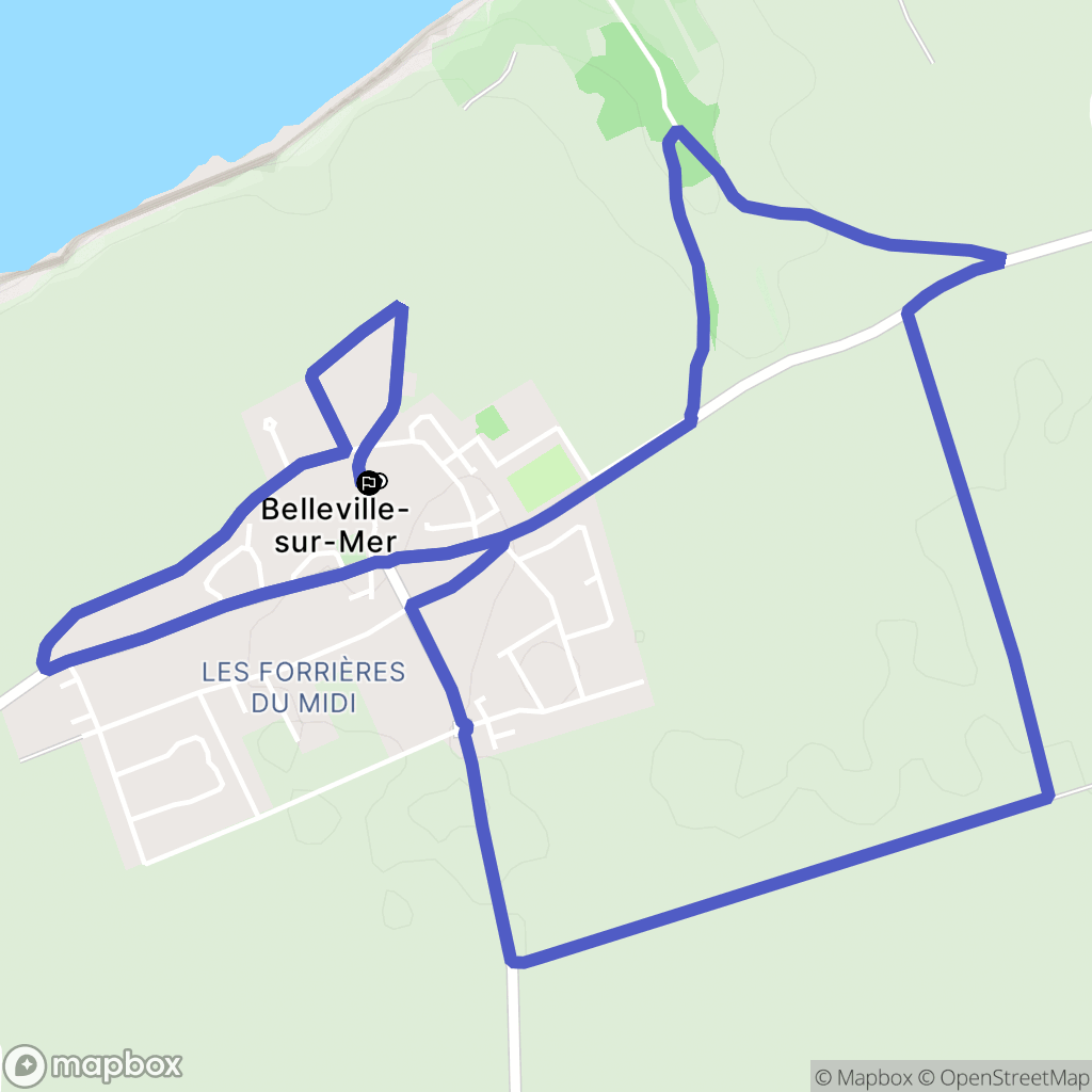 Petit-Caux : carte du parcours de randonnée - France