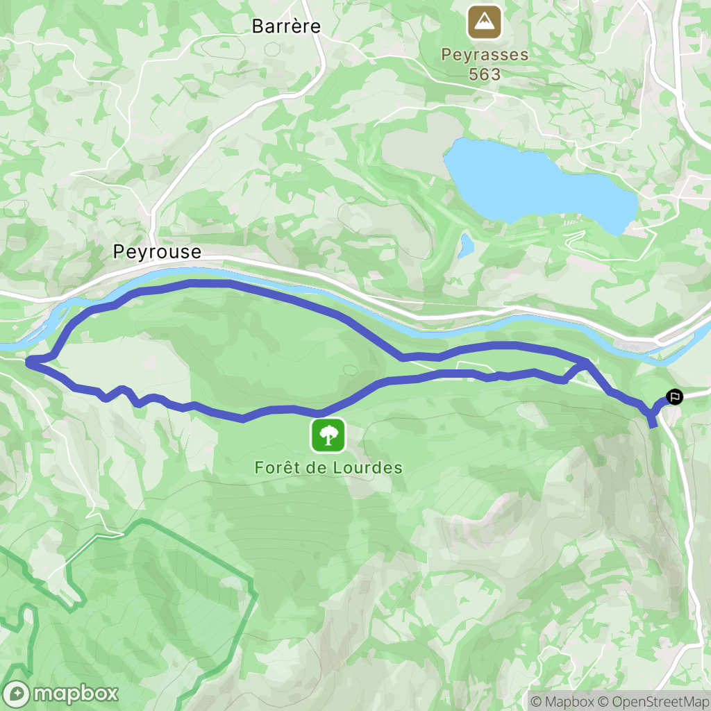Lourdes : carte du parcours de randonnée - France