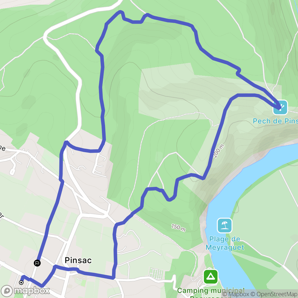 Pinsac : carte du parcours de randonnée - France