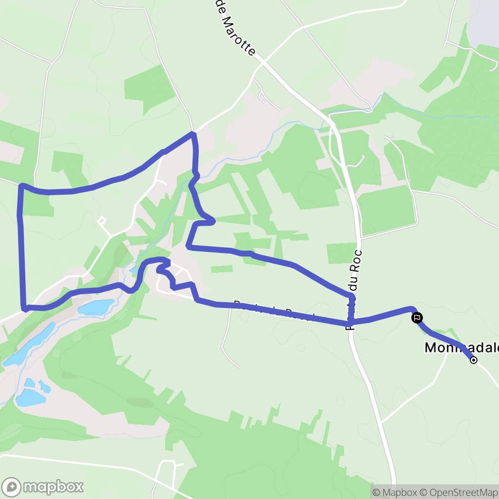 Monmadalès : carte du parcours de randonnée - France