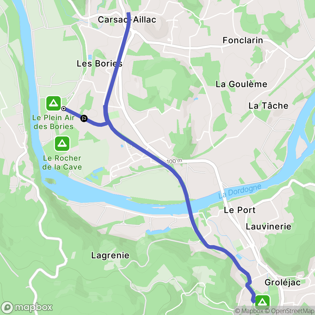 Carsac-Aillac : carte du parcours de randonnée - France