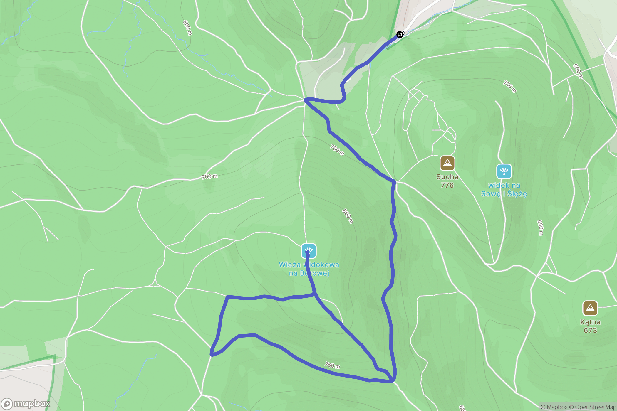 Jedlina-Zdrój: mapa trasy - Poland