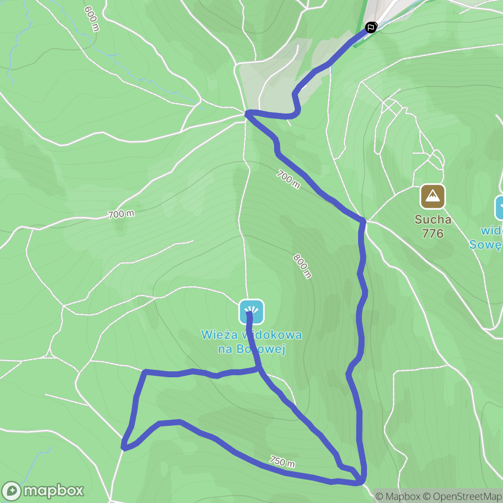 Jedlina-Zdrój: mapa trasy - Poland
