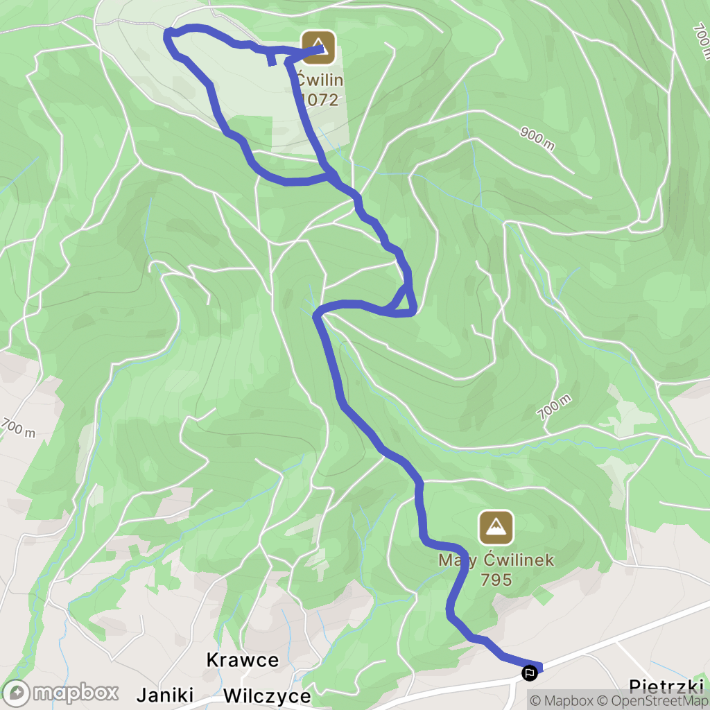 Wilczyce: mapa trasy - Poland