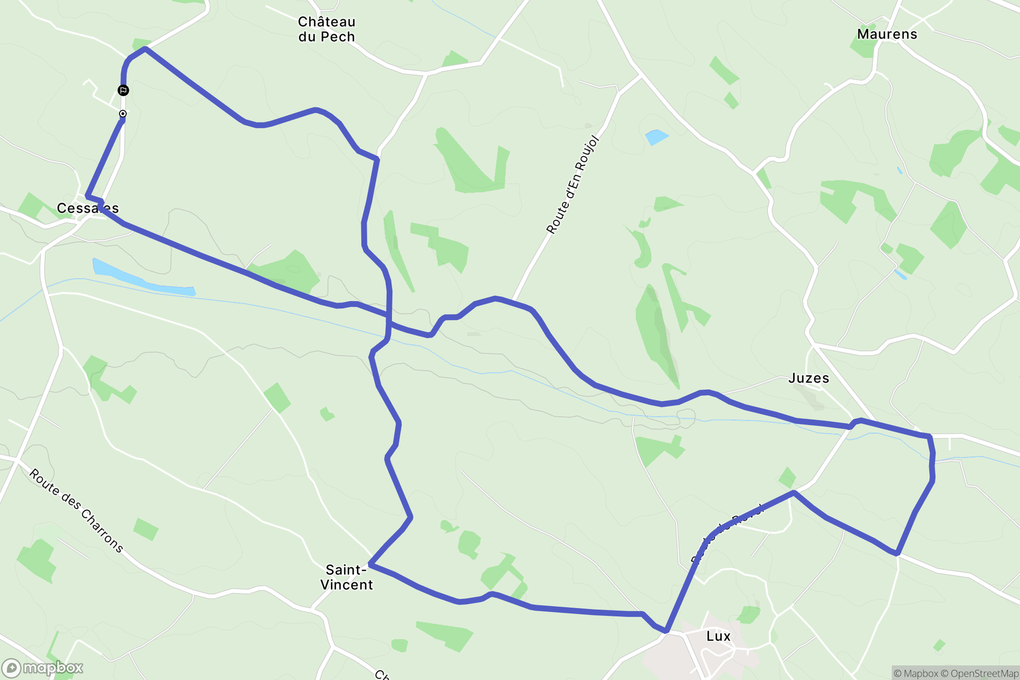 Cessales : carte du parcours de randonnée - France