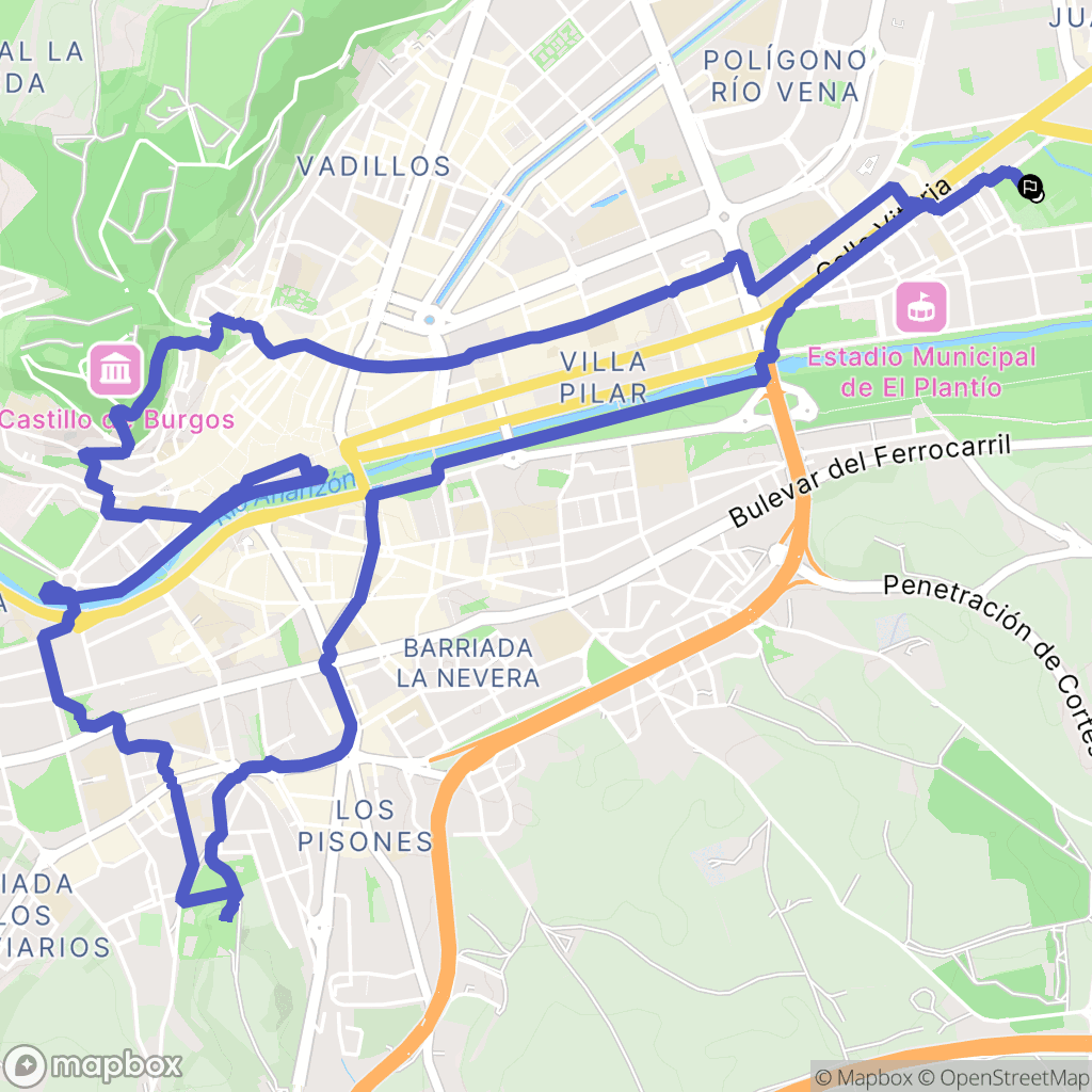 Burgos : carte du parcours de randonnée - Spain