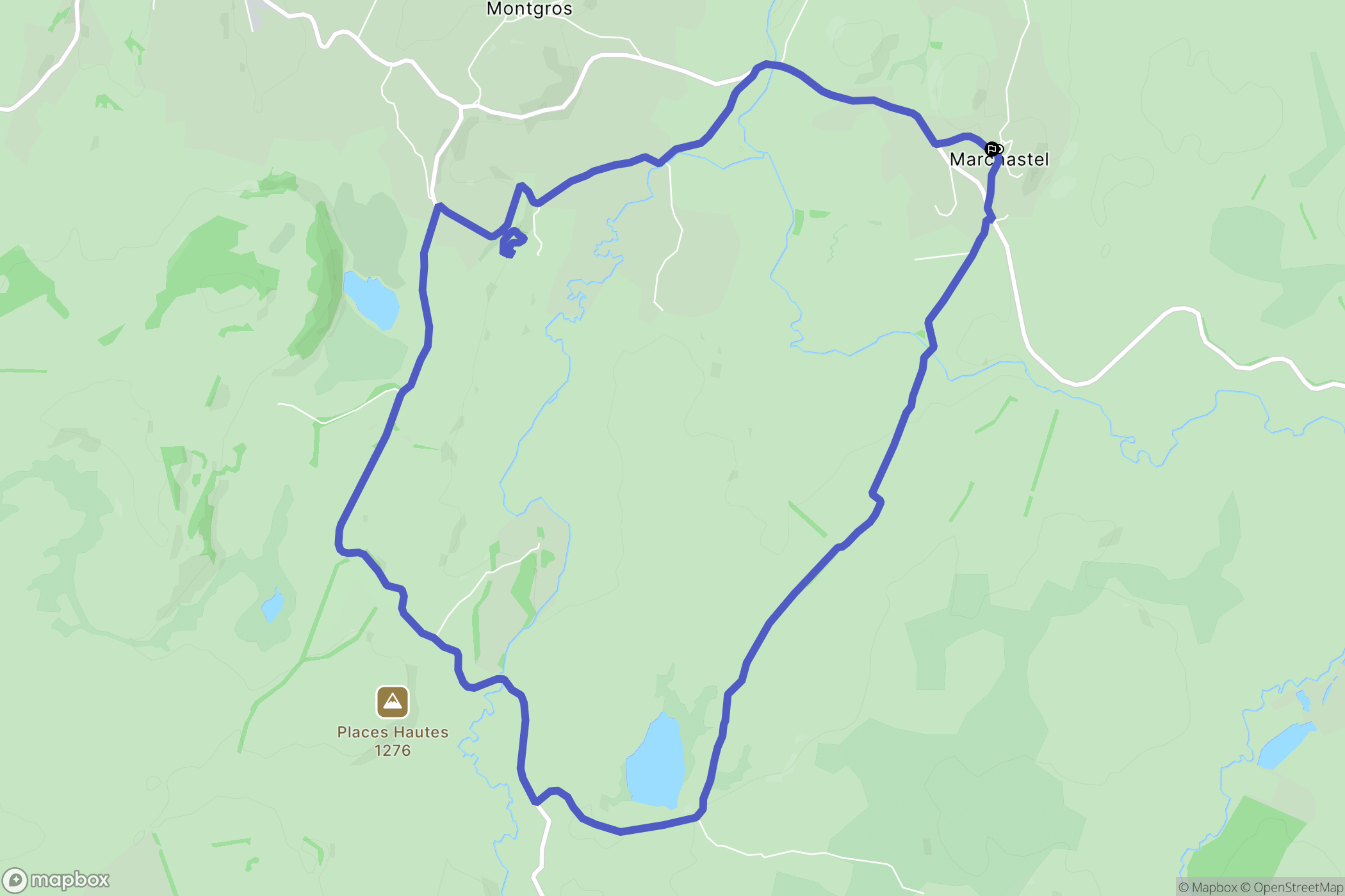 Marchastel : carte du parcours de randonnée - France