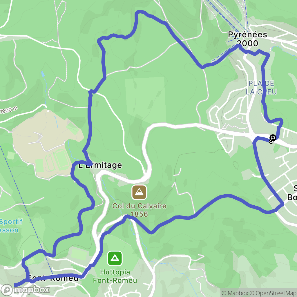 Bolquère : carte du parcours de randonnée - France