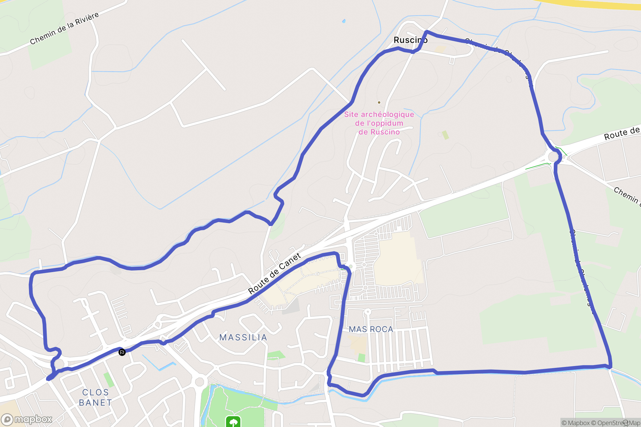 Perpignan : carte du parcours de randonnée - France