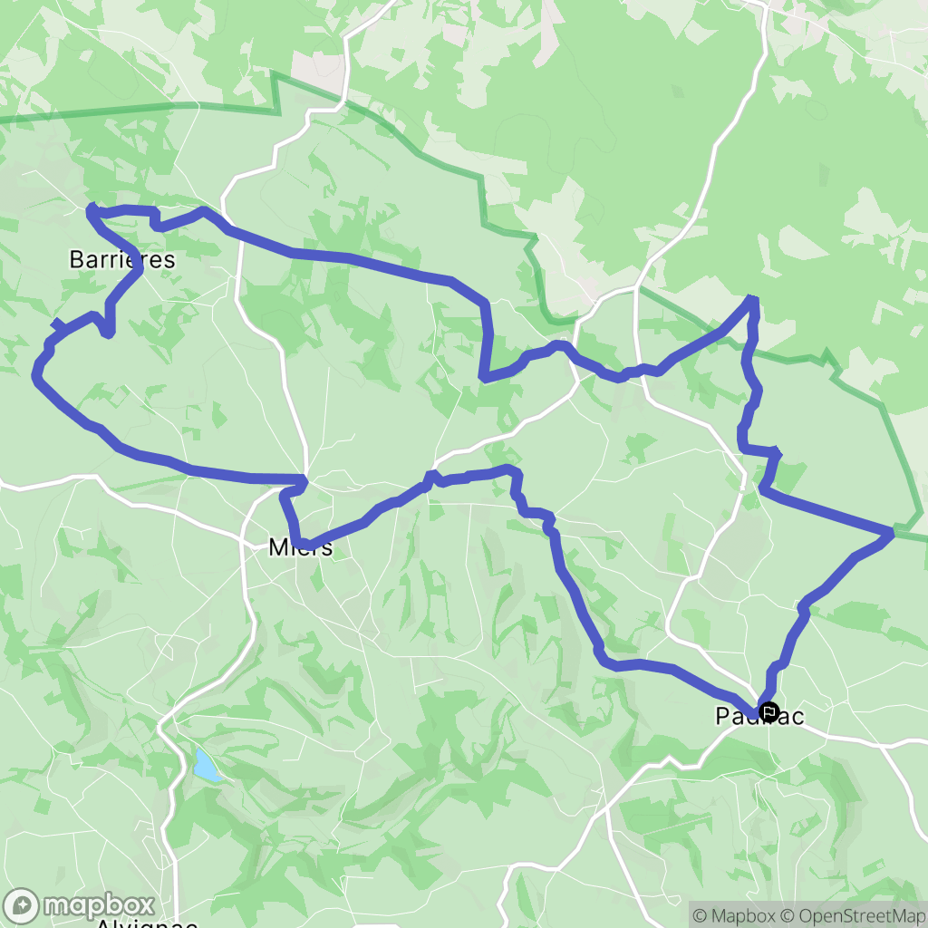 Padirac : carte du parcours de randonnée - France
