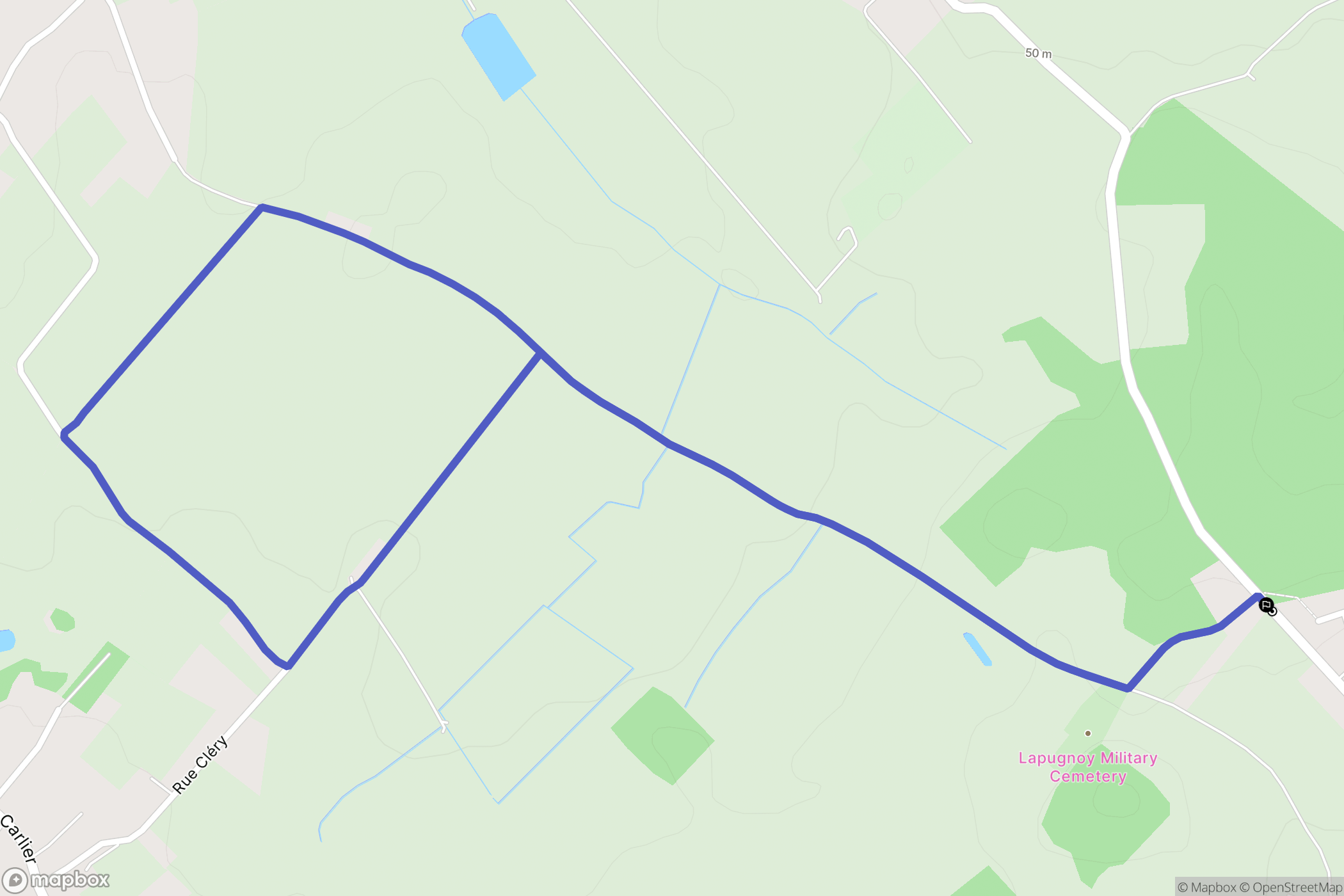 Lapugnoy : carte du parcours de randonnée - France
