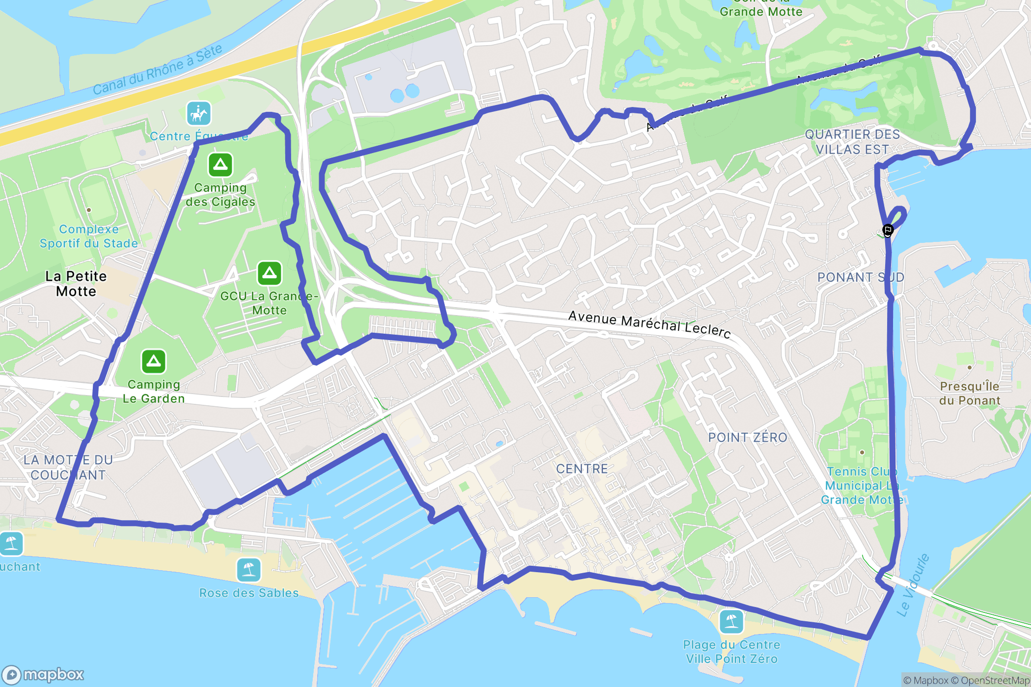 La Grande-Motte : carte du parcours de randonnée - France