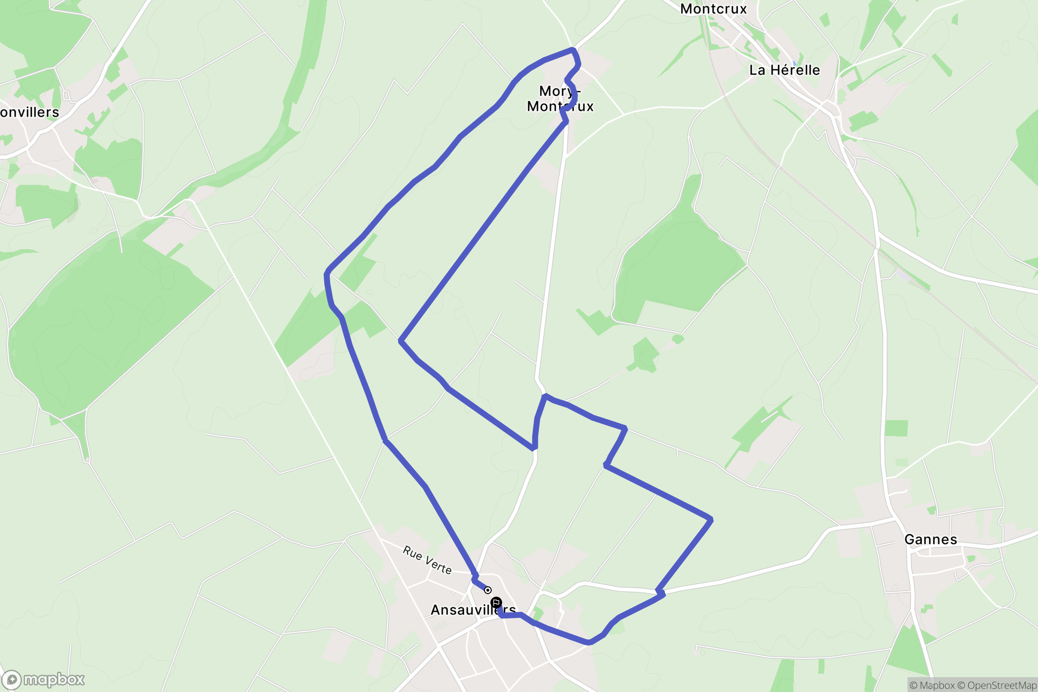 Ansauvillers : carte du parcours de randonnée - France