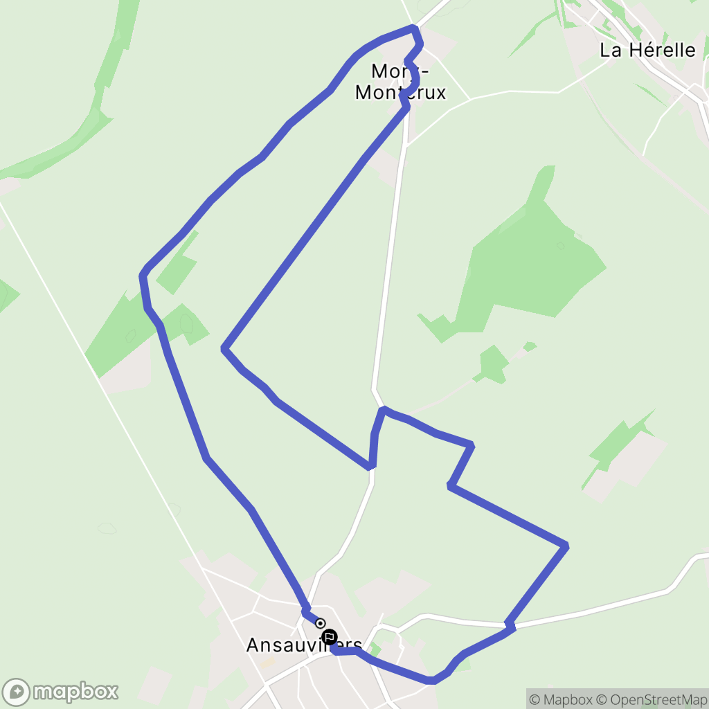 Ansauvillers : carte du parcours de randonnée - France