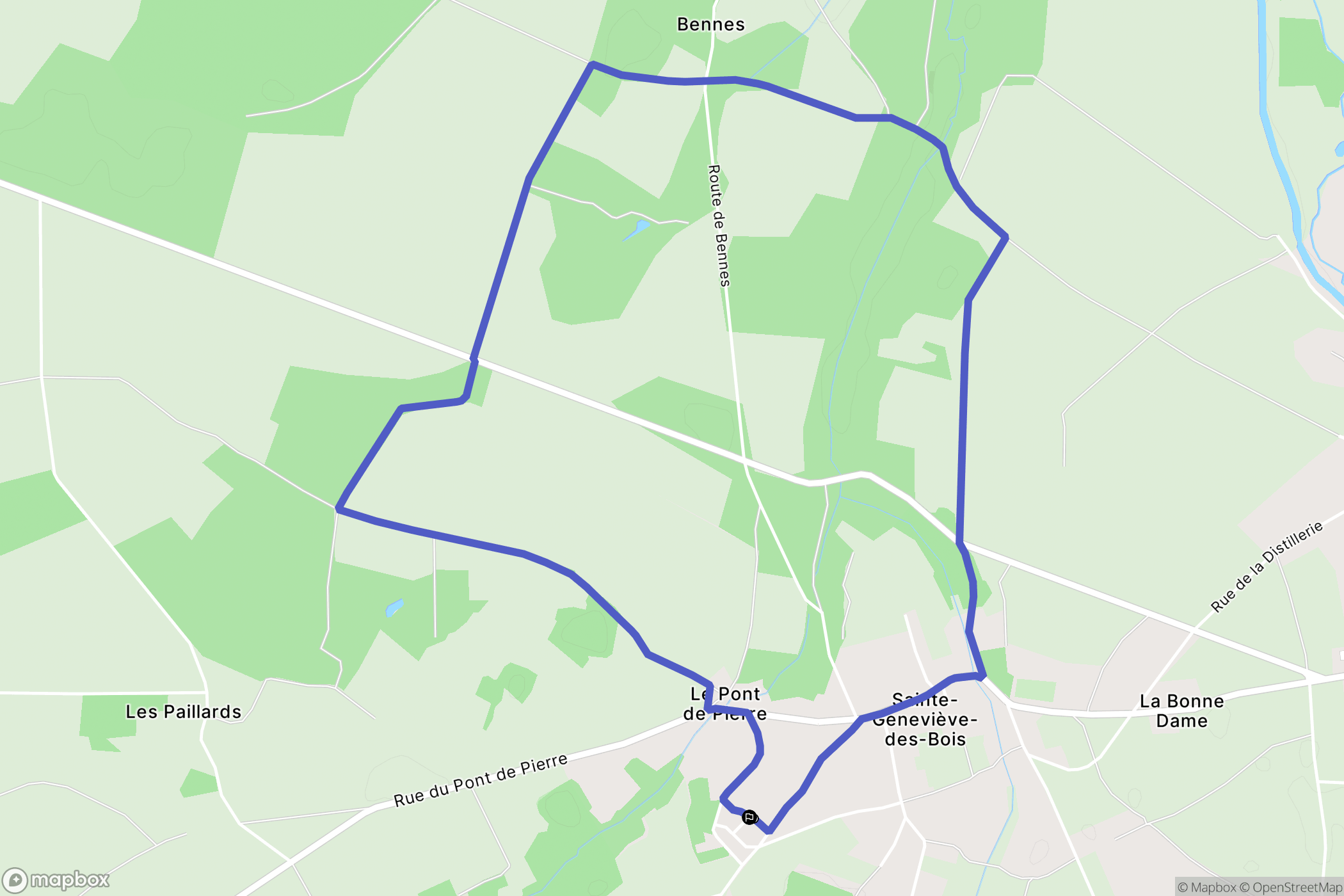Sainte-Geneviève-des-Bois : carte du parcours de randonnée - France