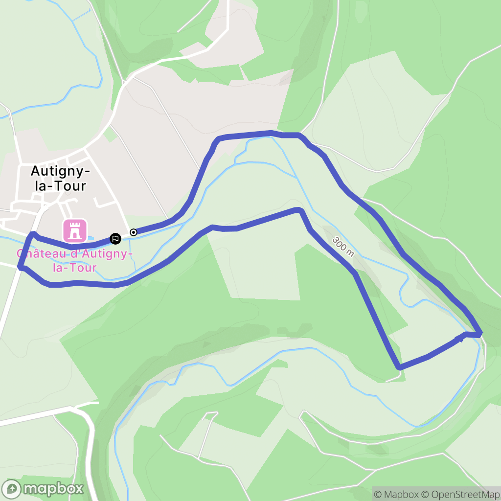 Autigny-la-Tour : carte du parcours de randonnée - France