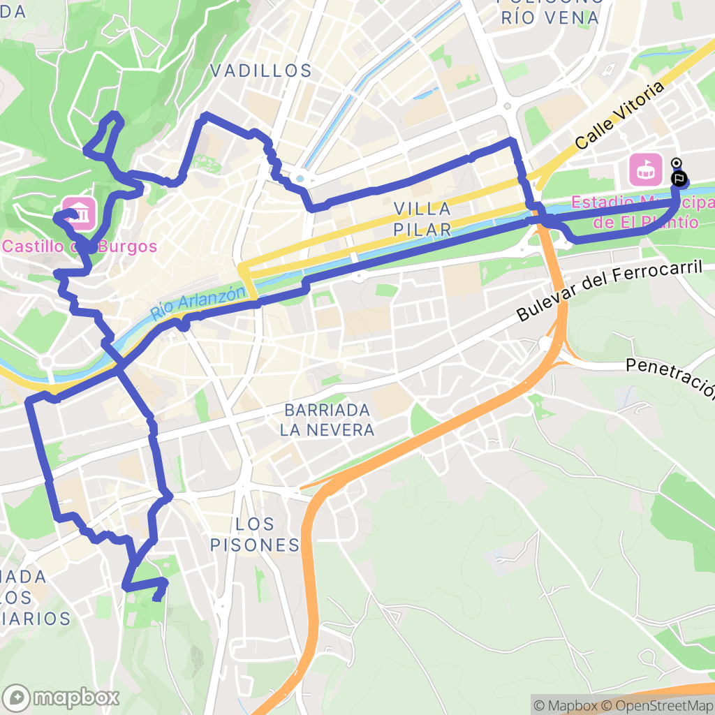 Burgos : carte du parcours de randonnée - Spain