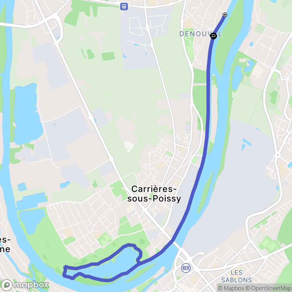 Andrésy : carte du parcours de randonnée - France