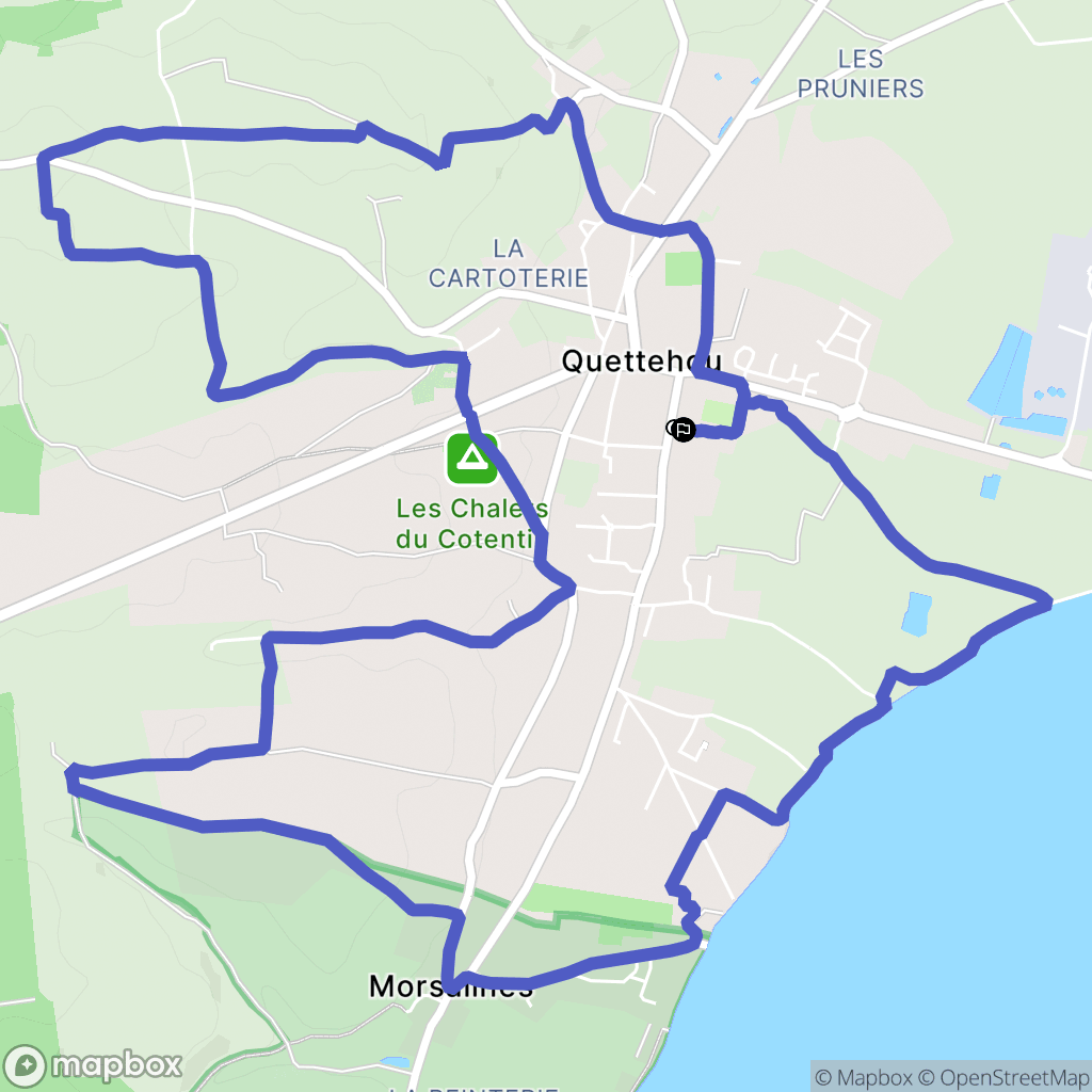 Quettehou : carte du parcours de randonnée - France