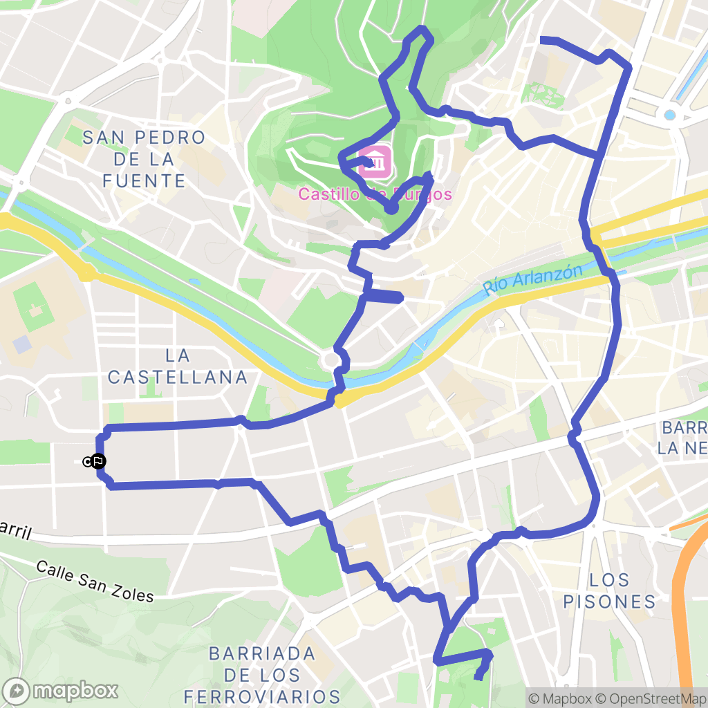 Burgos : carte du parcours de randonnée - Spain