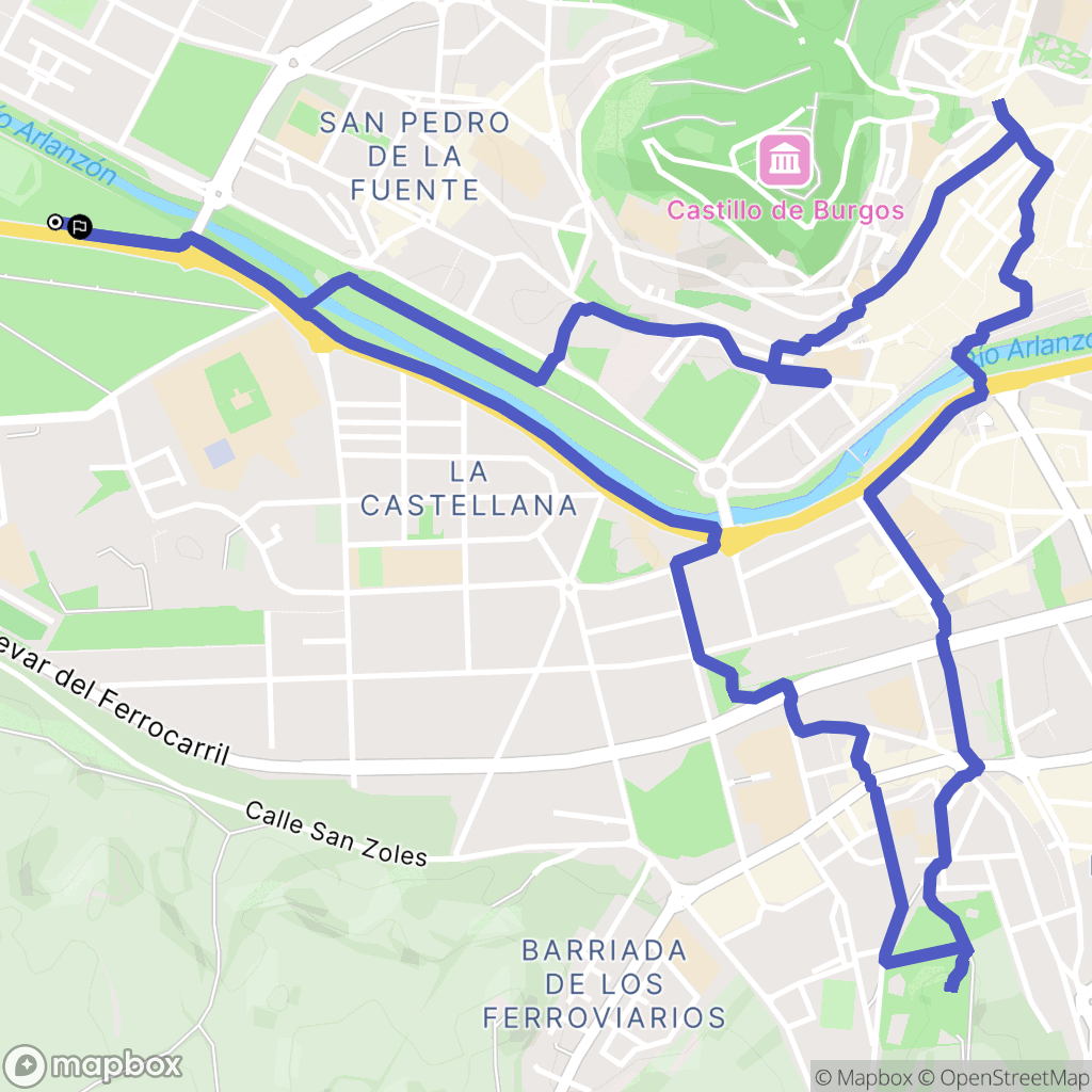 Burgos : carte du parcours de randonnée - Spain