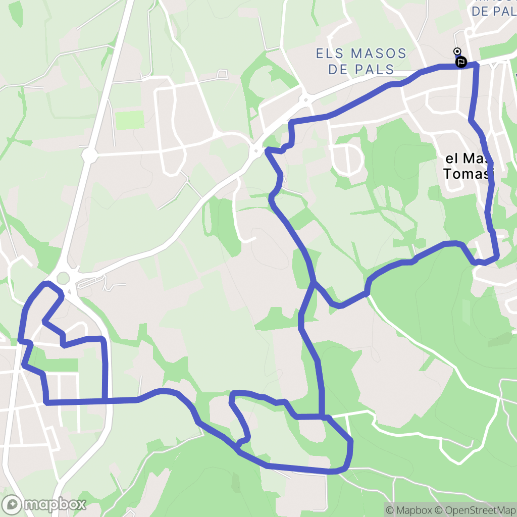 Pals : carte du parcours de randonnée - Spain