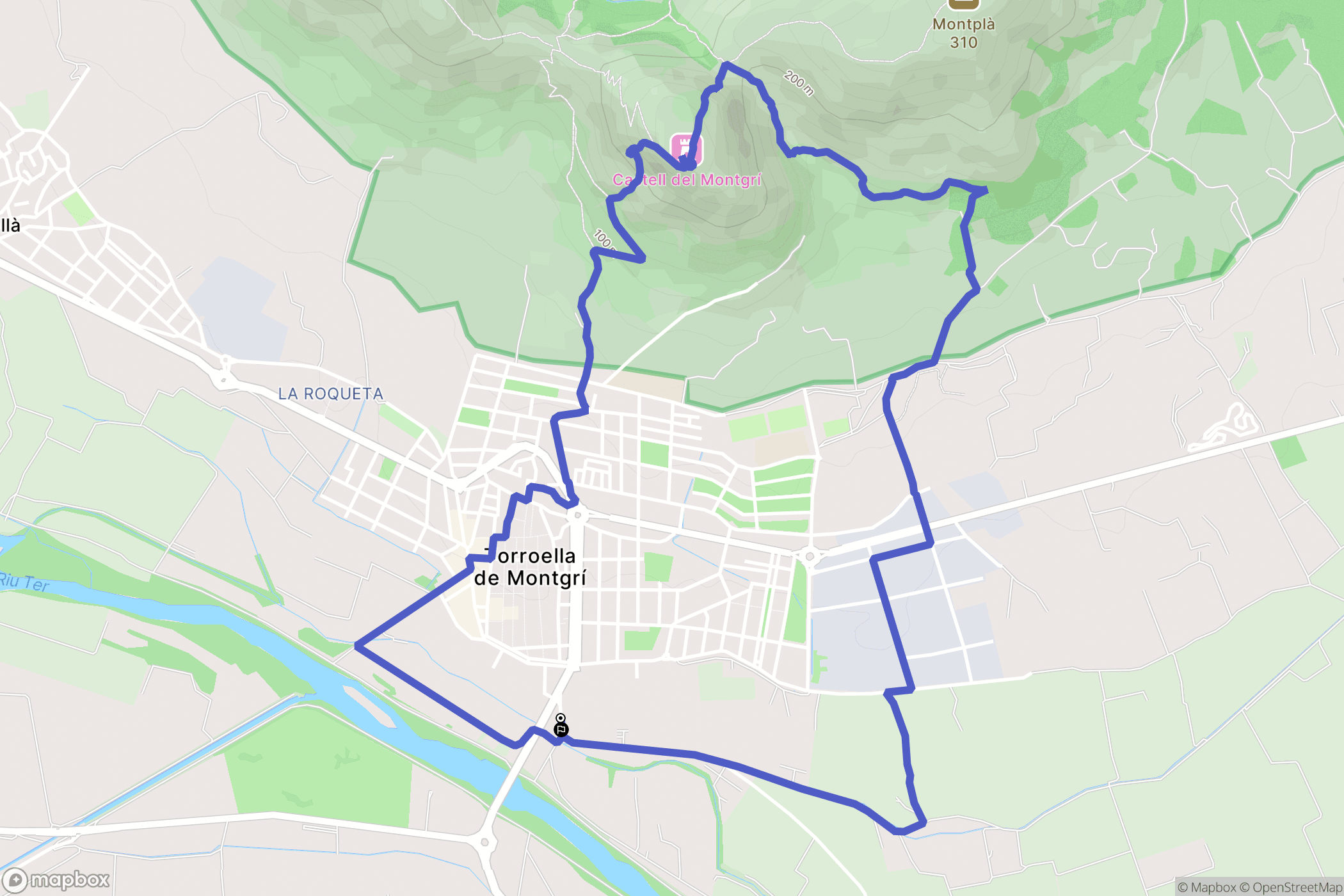 Torroella de Montgrí : carte du parcours de randonnée - Spain