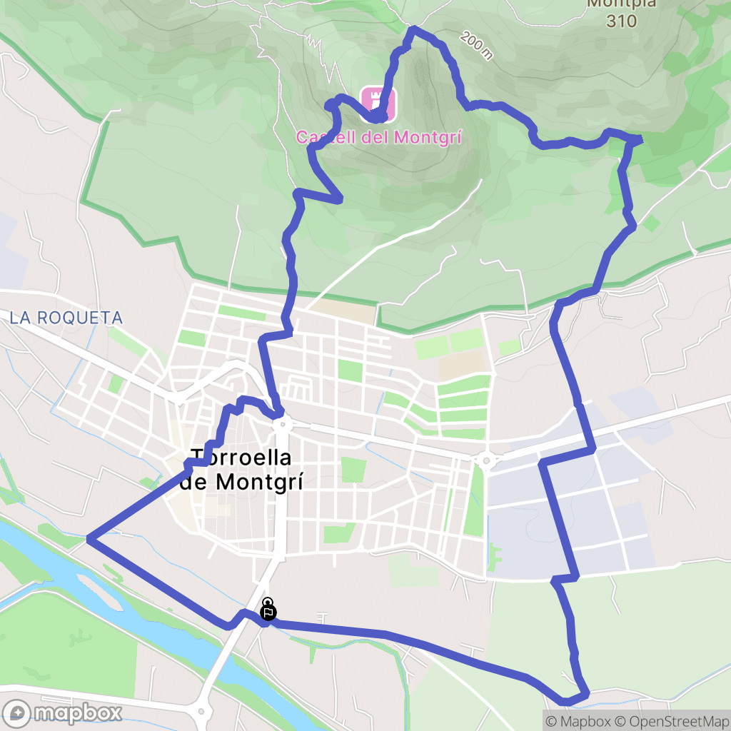 Torroella de Montgrí : carte du parcours de randonnée - Spain