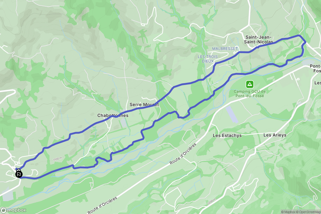 Chabottes : carte du parcours de randonnée - France
