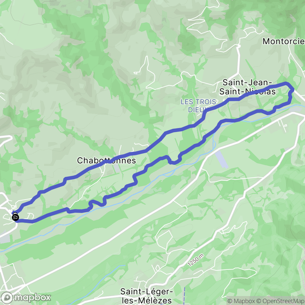 Chabottes : carte du parcours de randonnée - France