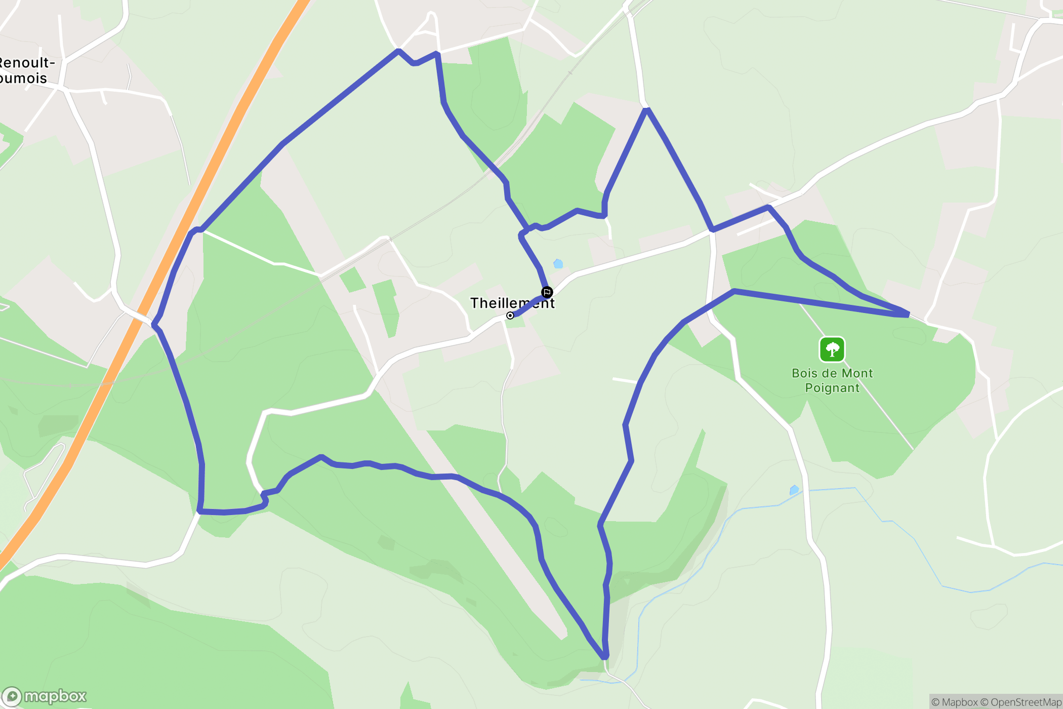 Thénouville : carte du parcours de randonnée - France