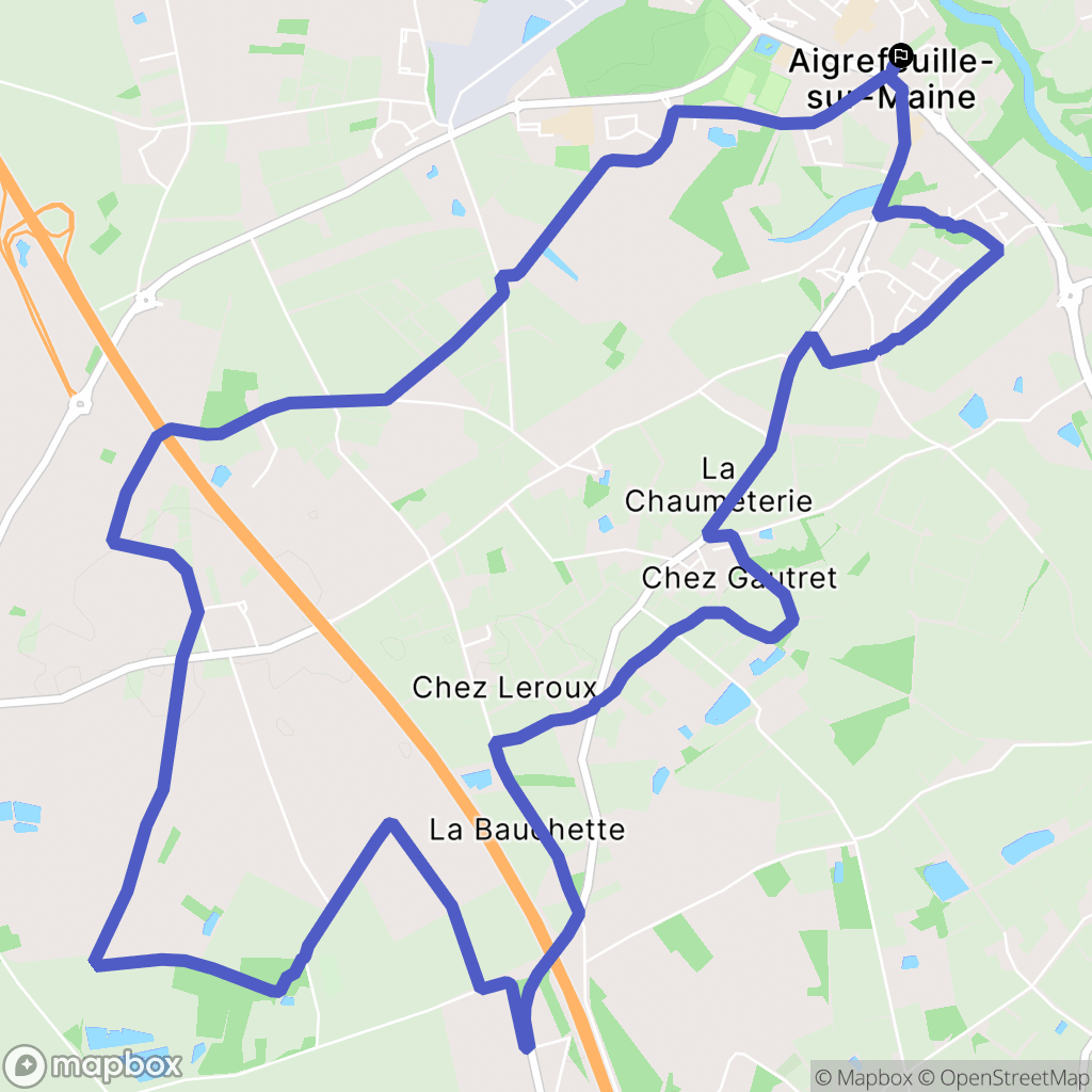 Aigrefeuille-sur-Maine : carte du parcours de randonnée - France