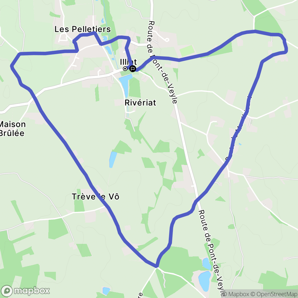 Illiat : carte du parcours de randonnée - France