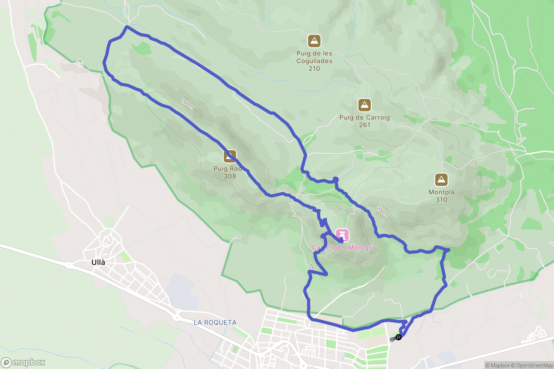 : carte du parcours de randonnée - Spain