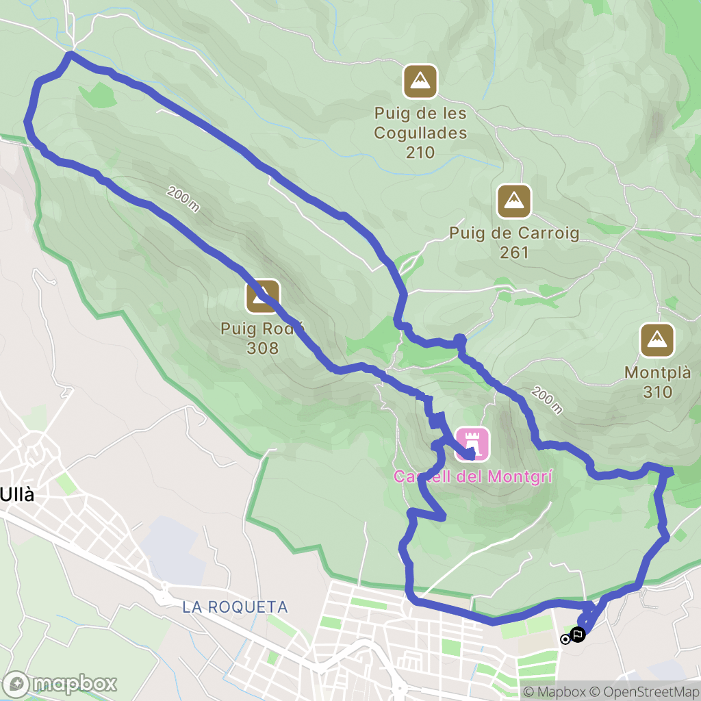 : carte du parcours de randonnée - Spain