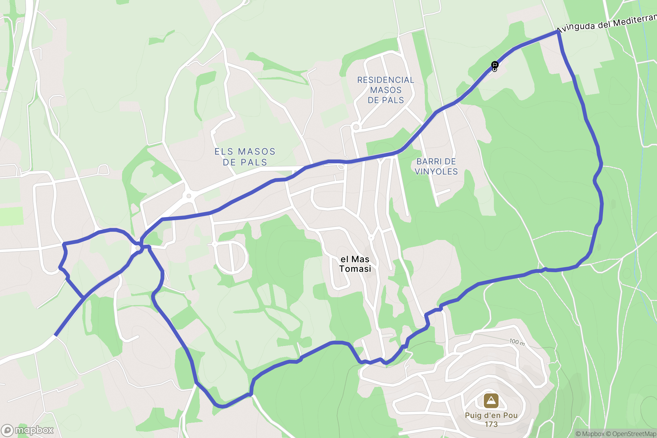 Residencial Masos : carte du parcours de randonnée - Spain