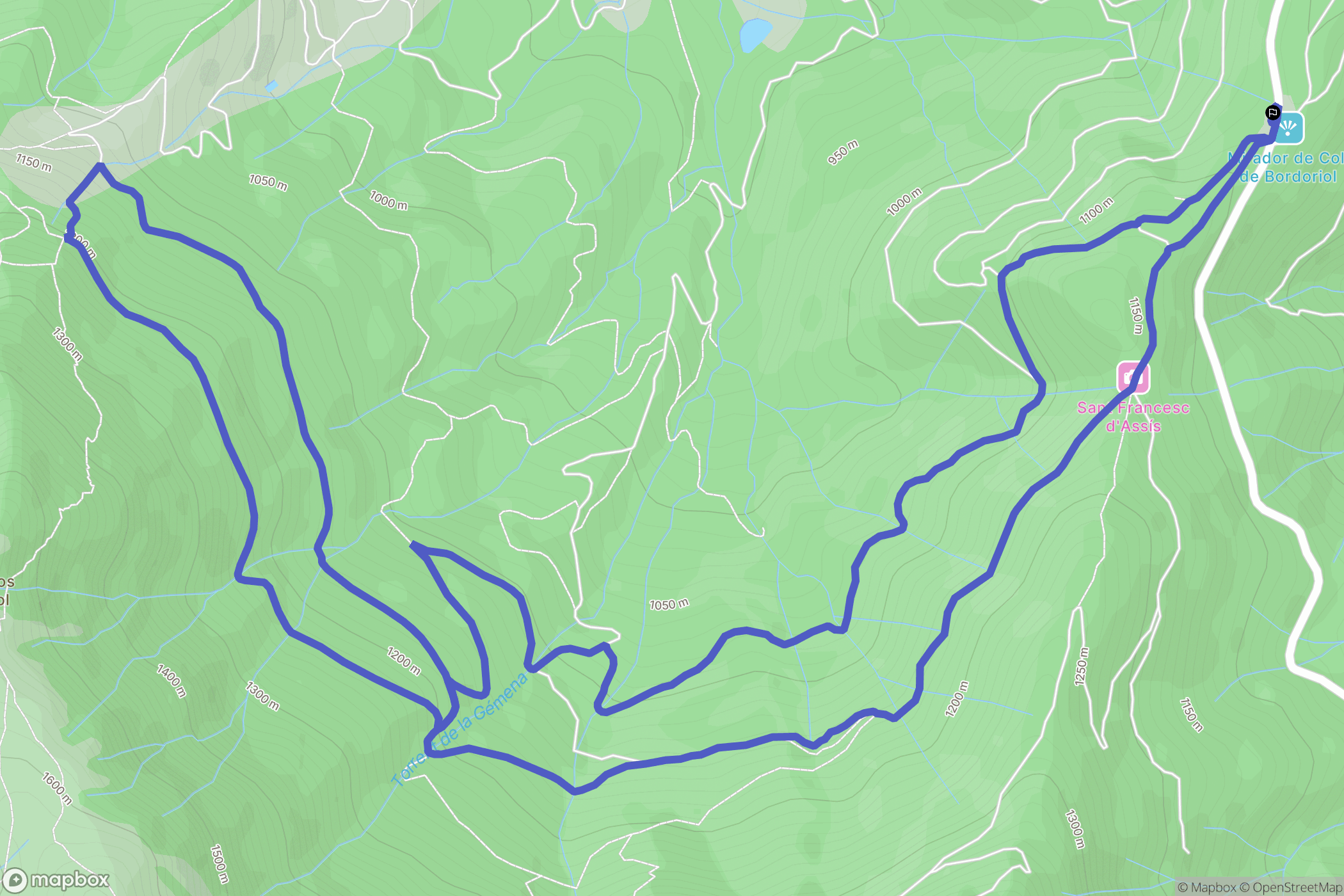 Viladrau : carte du parcours de randonnée - Spain