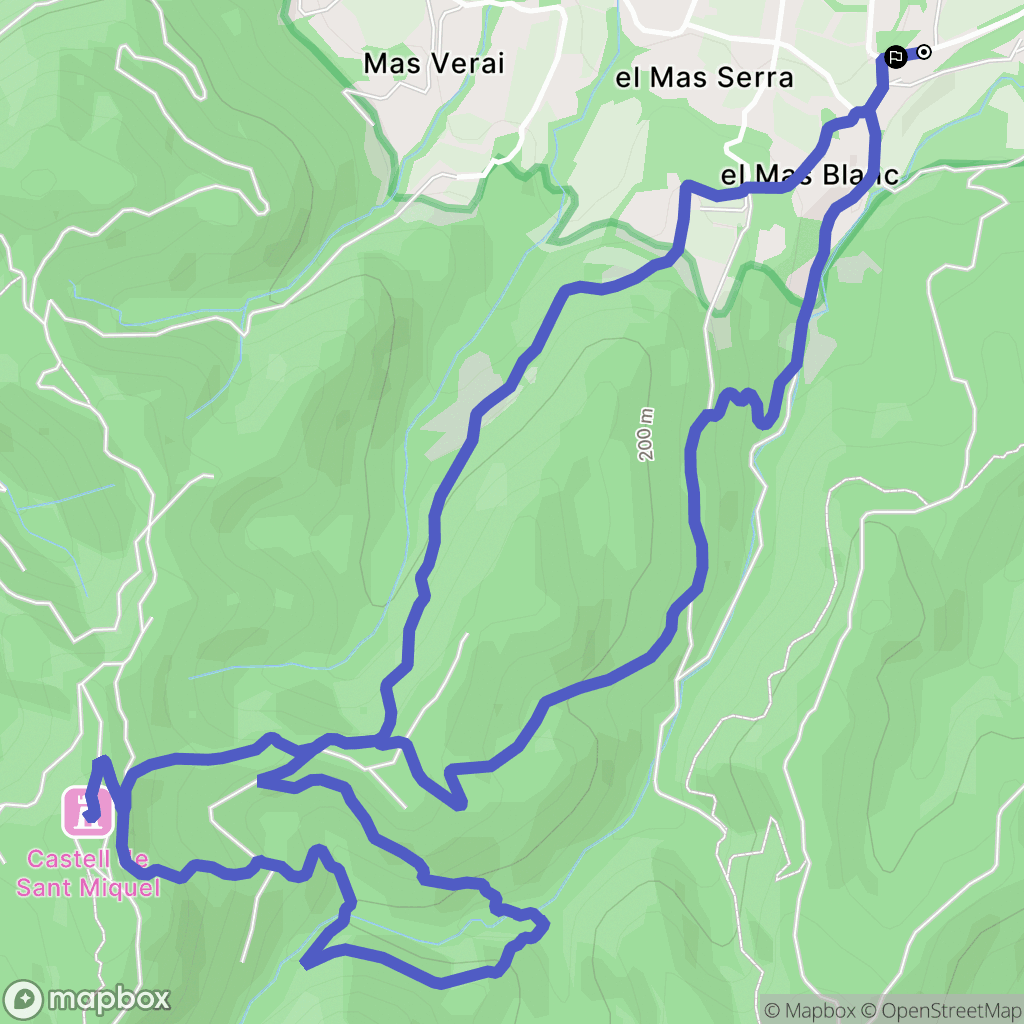 Celrà : carte du parcours de randonnée - Spain