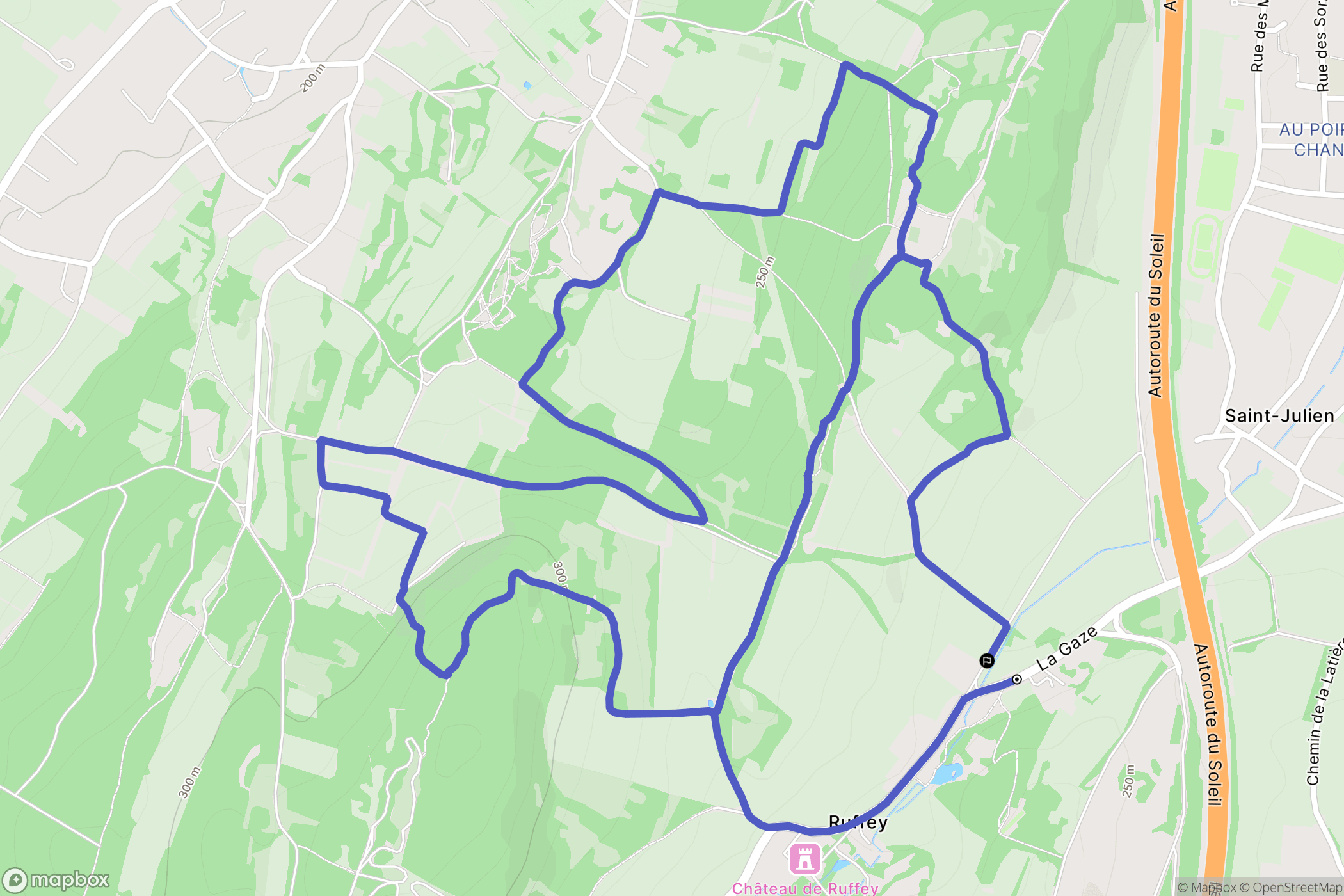 Sennecey-le-Grand : carte du parcours de randonnée - France