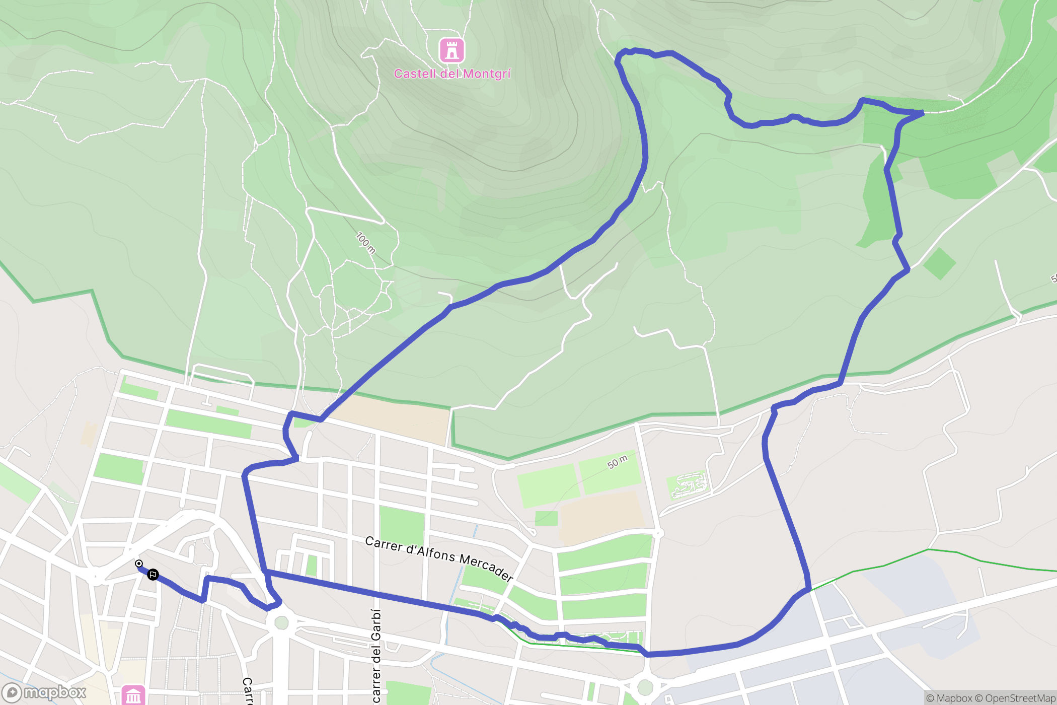 Torroella de Montgrí : carte du parcours de randonnée - Spain