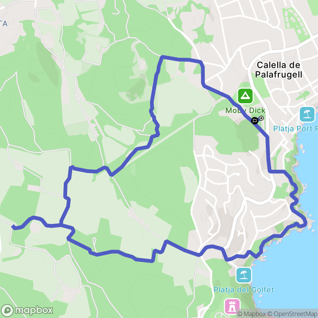 Palafrugell : carte du parcours de randonnée - Spain