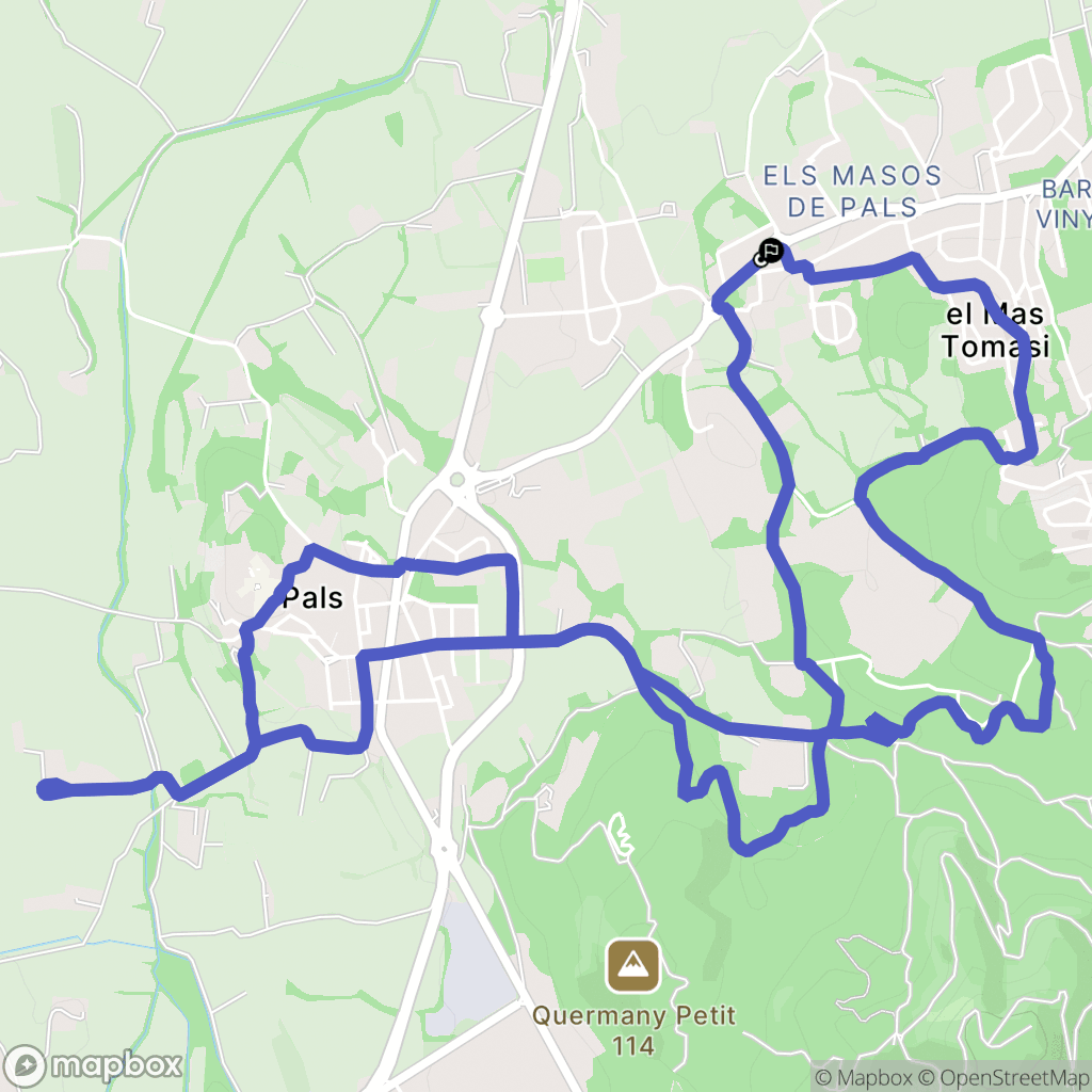 Els Masos de Pals : carte du parcours de randonnée - Spain