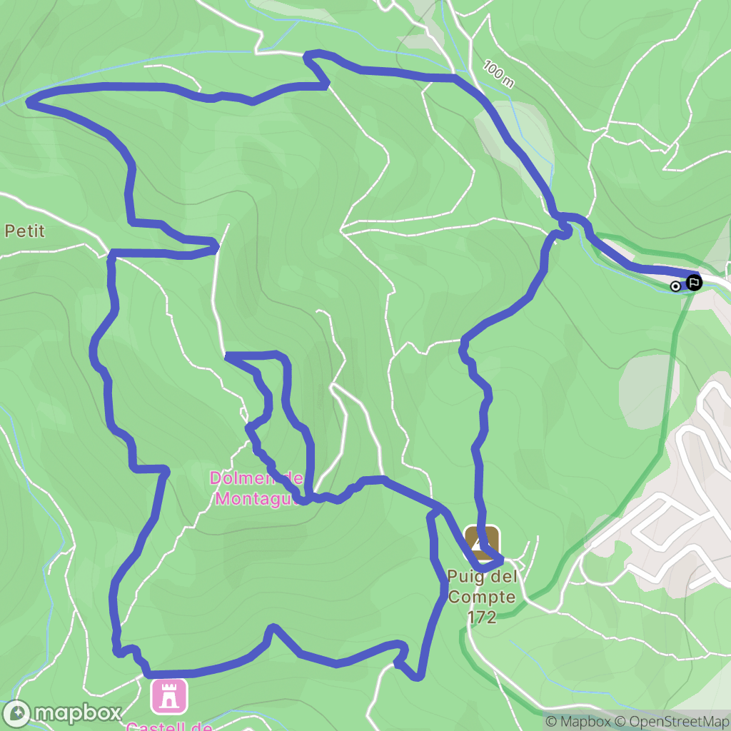 Vall-llobrega : carte du parcours de randonnée - Spain