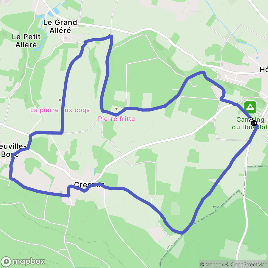 Hénonville : carte du parcours de randonnée - France
