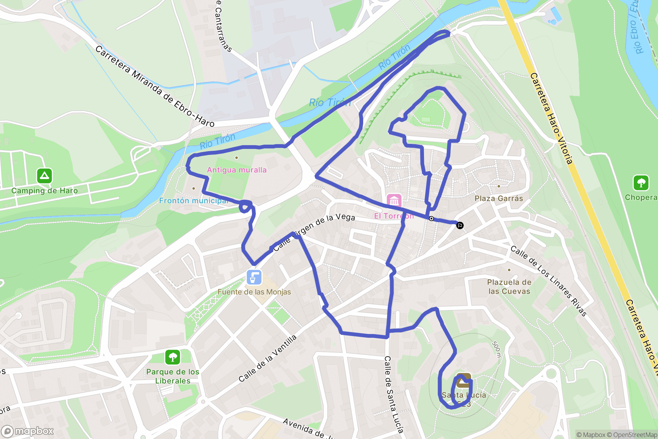 Haro : carte du parcours de randonnée - Spain