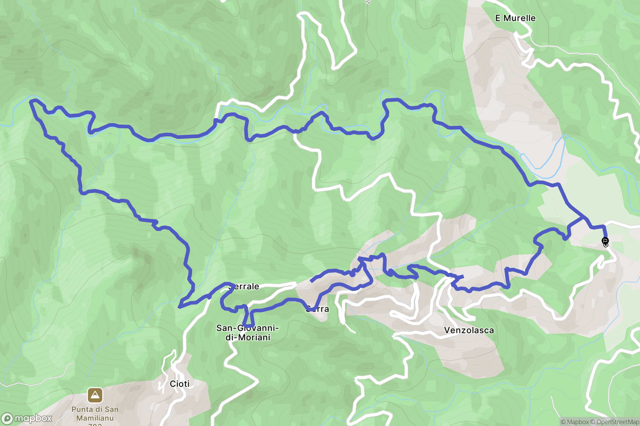 Santa-Lucia-di-Moriani : carte du parcours de randonnée - France