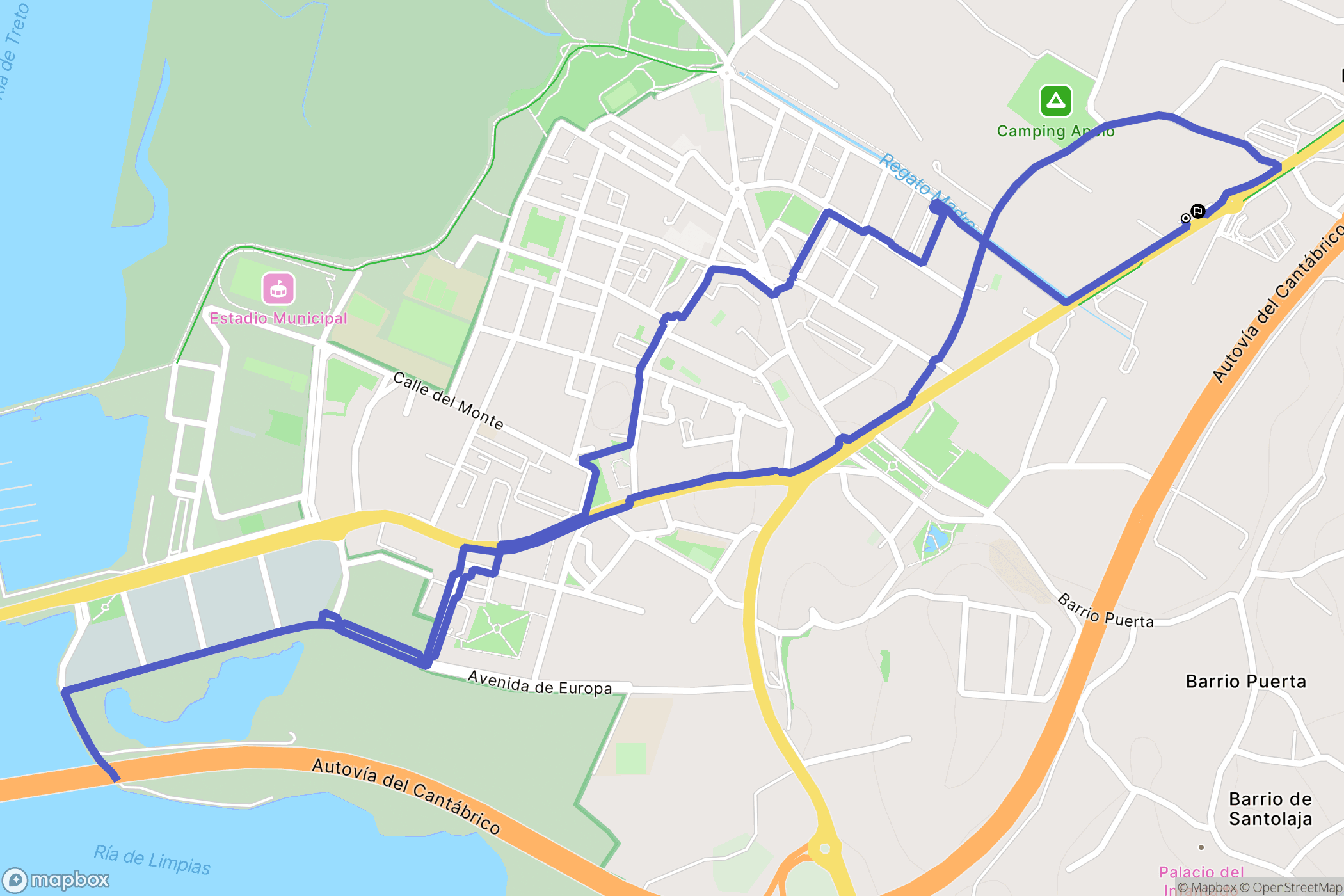 Laredo : carte du parcours de randonnée - Spain