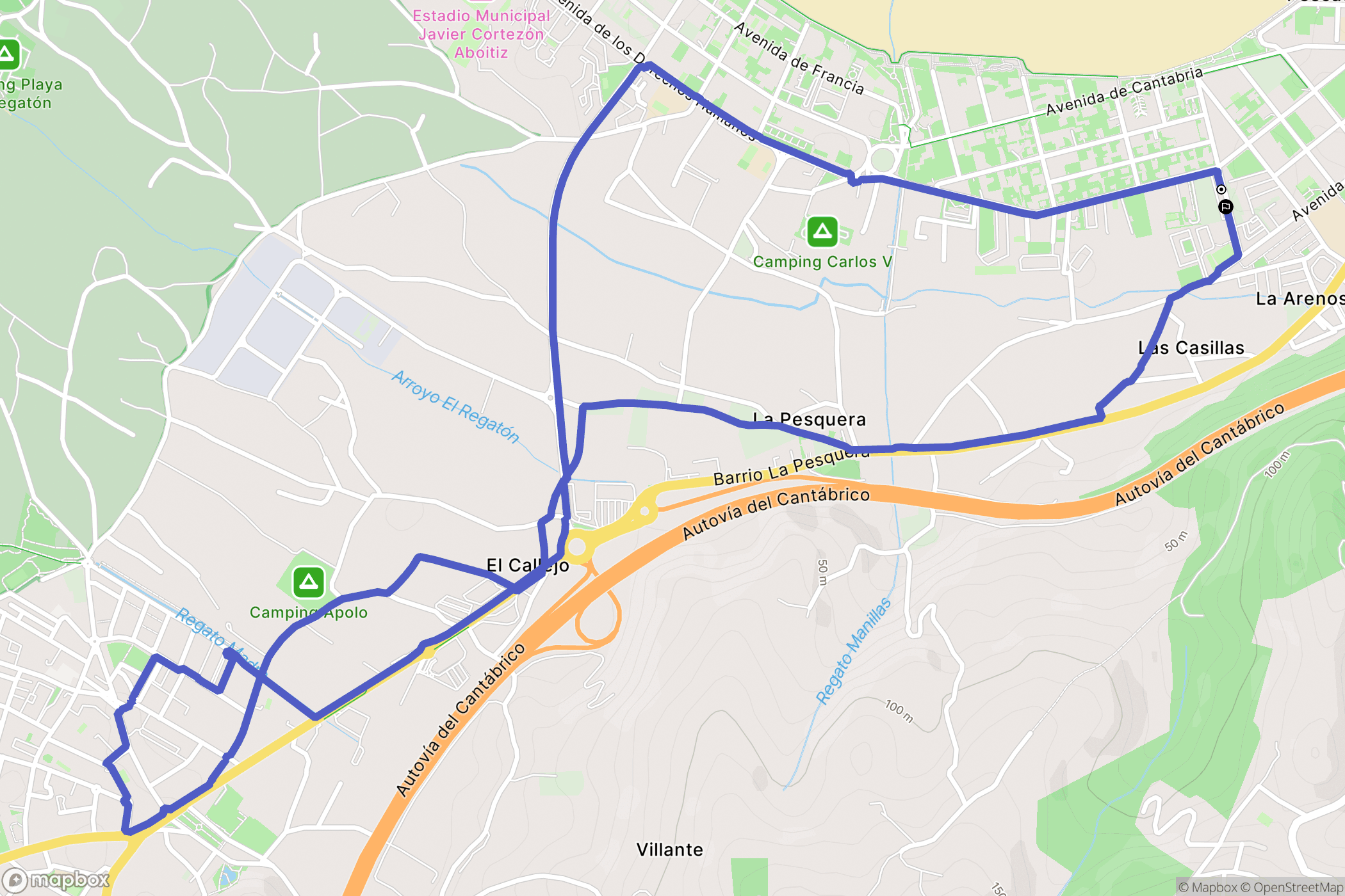 Laredo : carte du parcours de randonnée - Spain