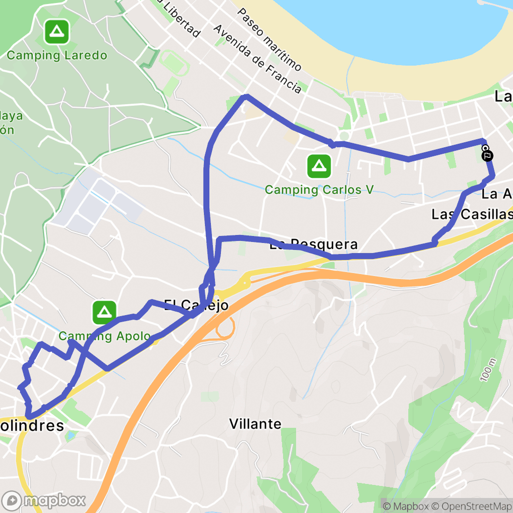 Laredo : carte du parcours de randonnée - Spain